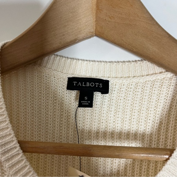 Talbots cable knit ivory pullover sweater - Picture 2 of 5